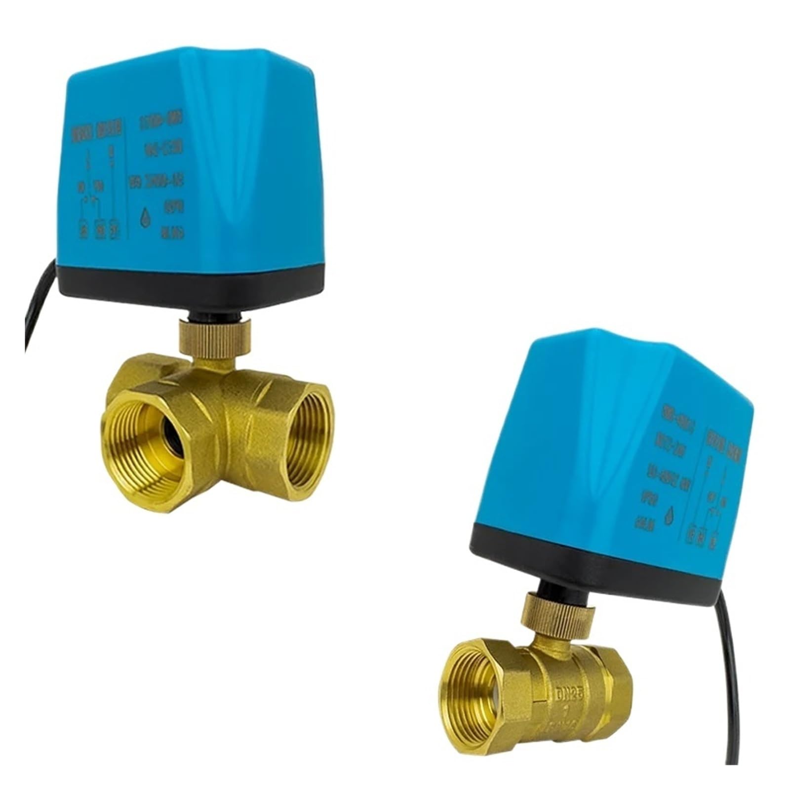 Vanne à bille électrique en laiton DN32 3 voies étanche AC 220V 3 fils