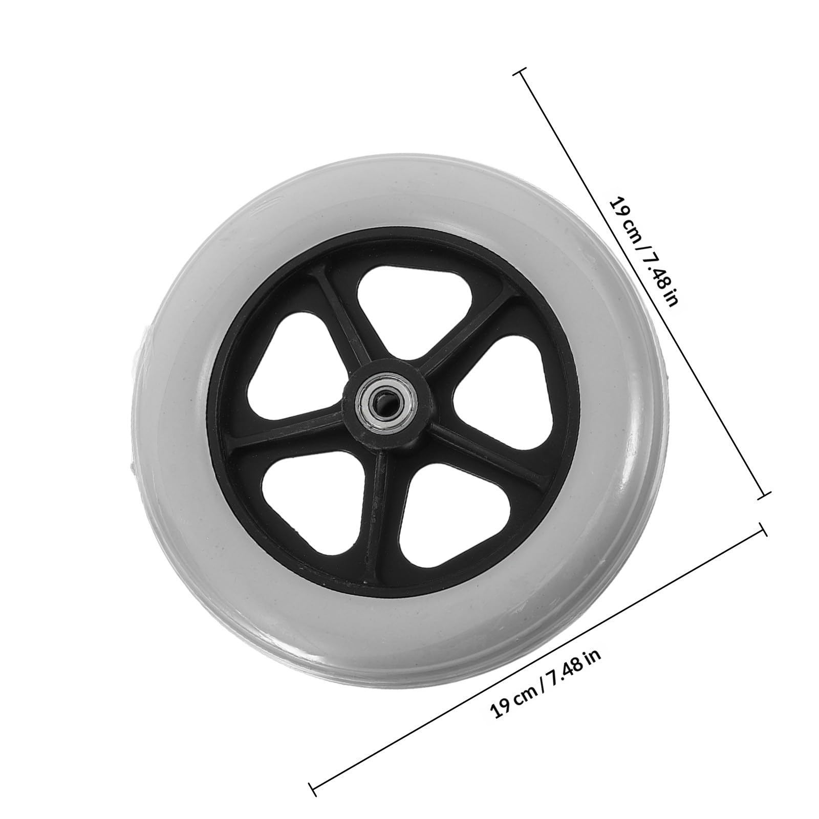 CALLARON 2piezas Ruedas Delanteras de Repuesto para Silla de Ruedas y Carrito Neumático Macizo Compatibles con Andadores y Carros de Compra Estabilidad y Fácil Instalación