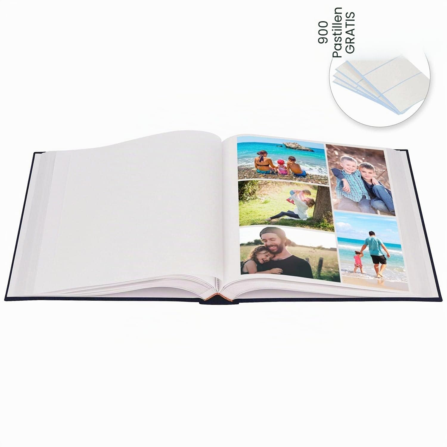 2 Stück Foto-Alben, traditionell, Jumbo 100 Seiten für 500 Fotos 10 x 15 – Blau