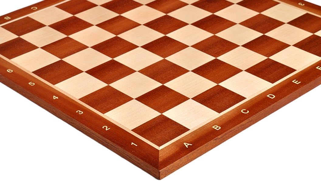 The House of Staunton Mahogany & Maple Wooden Tournament Chess Board - 2.25" with Notation