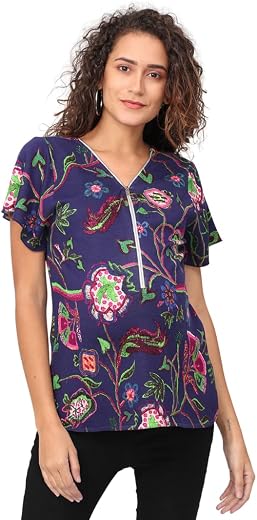The Mom Store Maternity and Nursing Casual Top | 100% Cotton | Feeding Zippers at The Front | Pre and Post Pregnancy | Com...