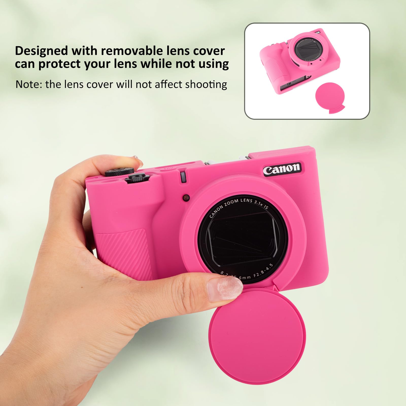 MUZIRI KINOKOO Etui na aparat Canon Powershot V1 – miękki silikonowy pokrowiec ochronny ze zdejmowaną osłoną obiektywu do aparatu Canon V1 Vlog – odporne na zarysowania i wąskie dopasowanie