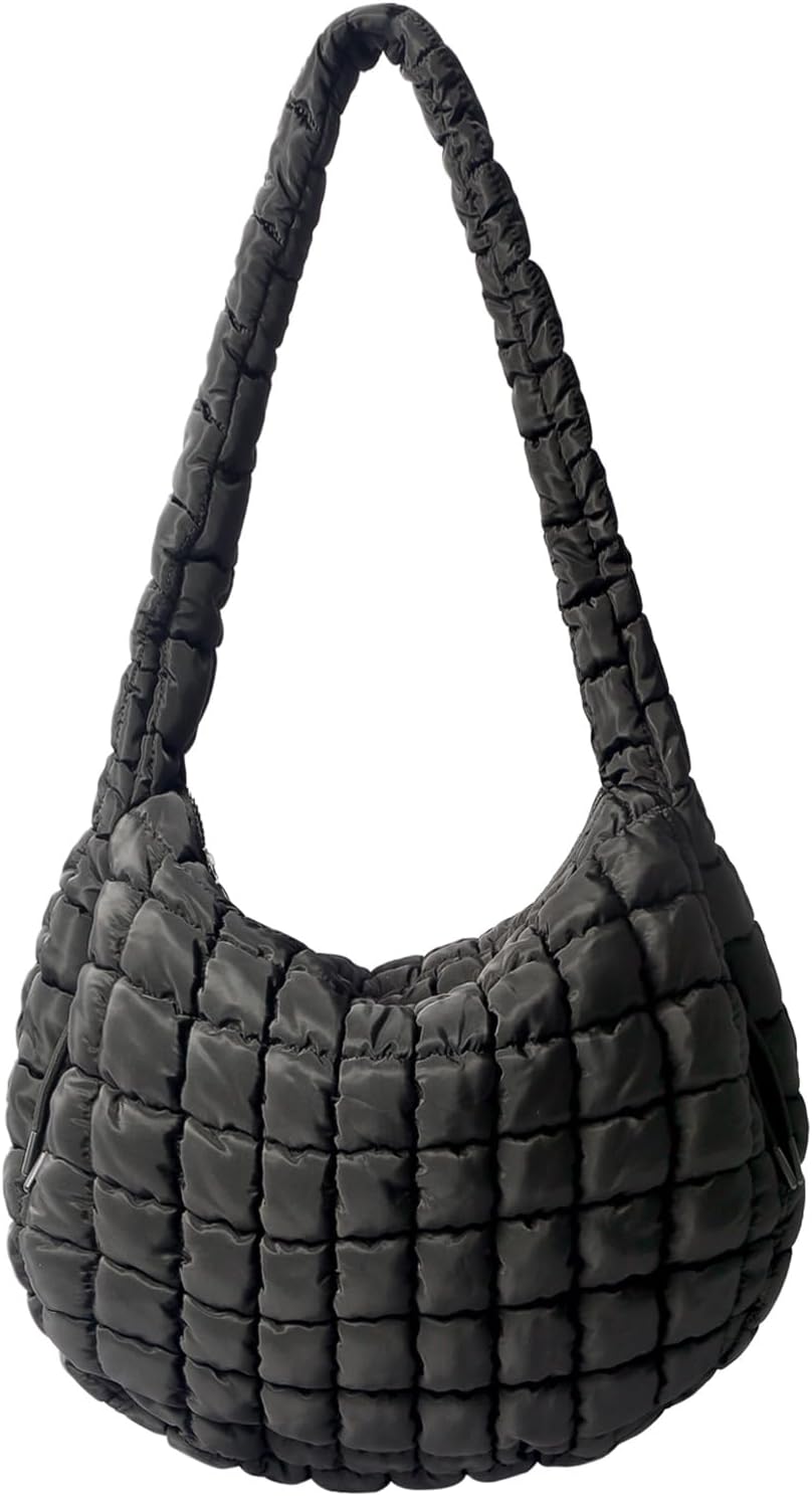 Puffer Tote Bag Large Puffy Tote Bag Quilted Tote Bag Soft Quilted Crossbody Bag Carryall Hobo Handbags for Women Girl