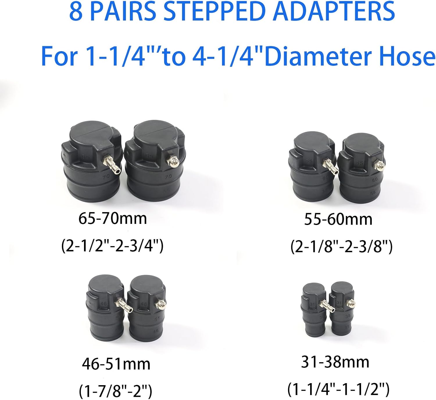 Turbo System Leakage Tester Kit, Turbo Pressure Leakage Tester for Cooling Emissions Exhaust Pipes, 19-Piece Turbo Boost Leak Tester Set with Stepped Adapters 1-1/4” to 4-1/4''