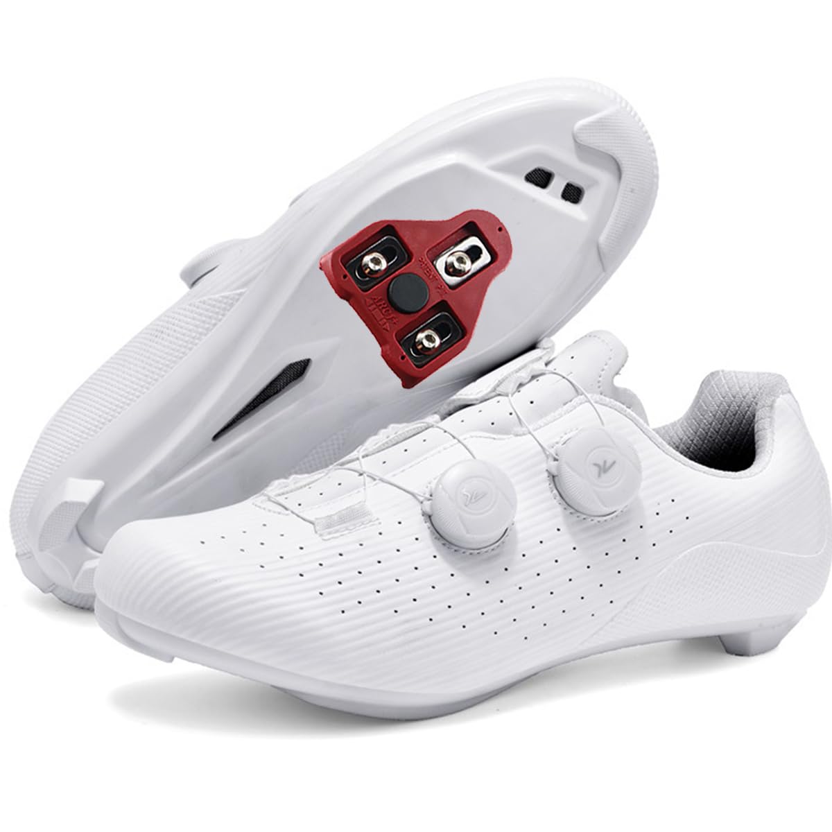 Rennrad Fahrradschuhe für Herren – Carbonsohle mit Drehverschluss Atmungsaktiv & Stoßdämpfend Radsportschuhe kompatibel mit SPD, SPD-SL & Look Delta Pedalen