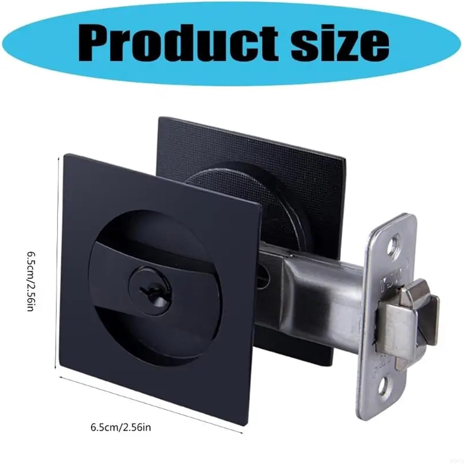 Pocket Door Lock 4Pcs Privacy Latches Hardware Adjustable Quick Installation Designs for Square for Sliding Bifold