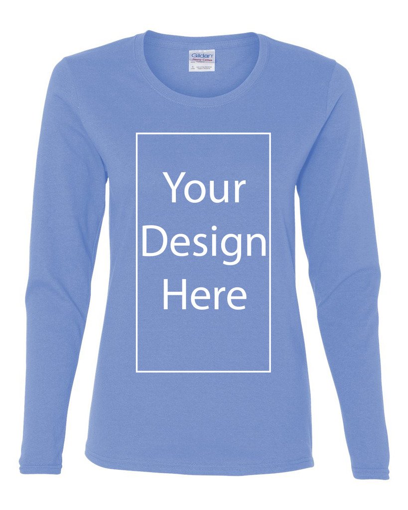 Ladies Long Sleeve Shirt Add Your Own Text Design Custom Personalized