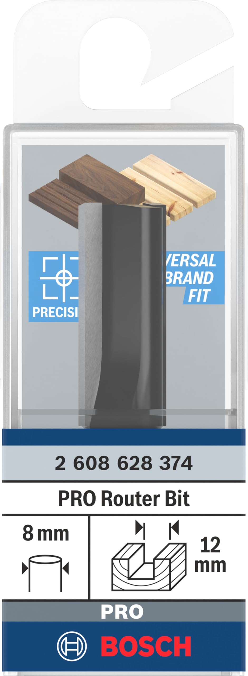 Bosch Professional Frez prosty Standard for Wood (do drewna, Ø 12 mm, Długość robocza 32 mm, Akcesoria frezarek ręcznych)