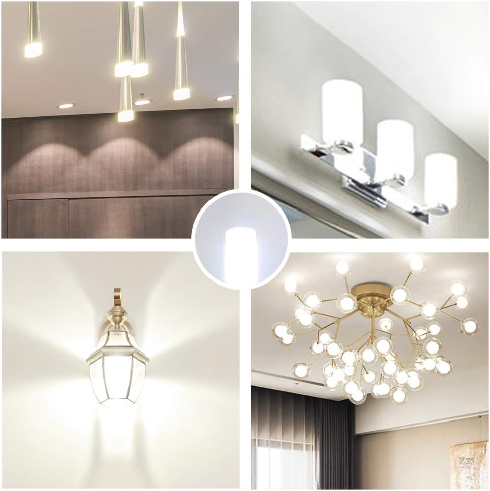 E12 LED Bulb 6W, E12 Candelabra Bulb 60W Equivalent, 550LM, Dimmable Daylight White 6000K E12 Bulb,6-Pack