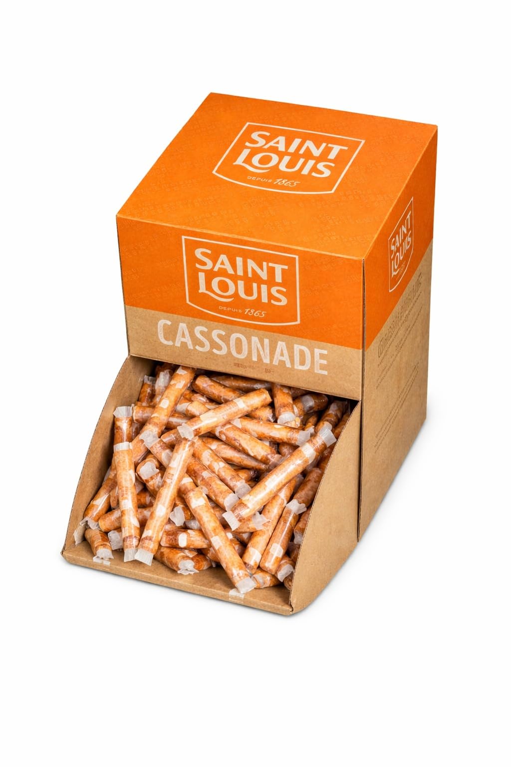 SUCRE CASSONADE EN POUDRE SAINT LOUIS - 500 BÛCHETTES DE 5g - 2,5 KG SUCRE ROUX DE CANNE IDÉAL POUR LES PROFESSIONNELS