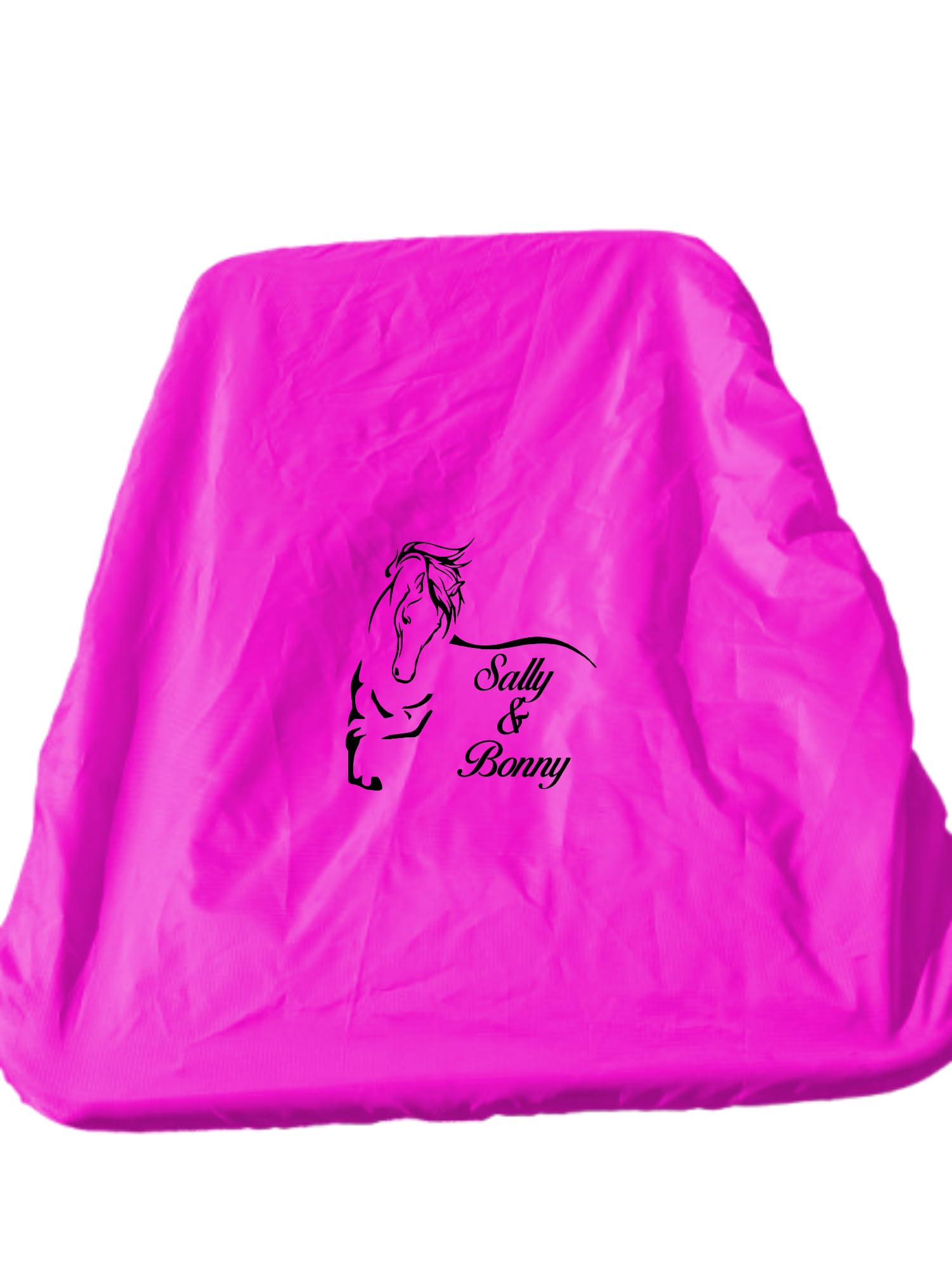 Personalized Horse Wheelbarrow Cover, Water Resistant Vinyl, Multiple Colors Available, Equestrian Equipment Protection (White Vinyl, Pink, Large)