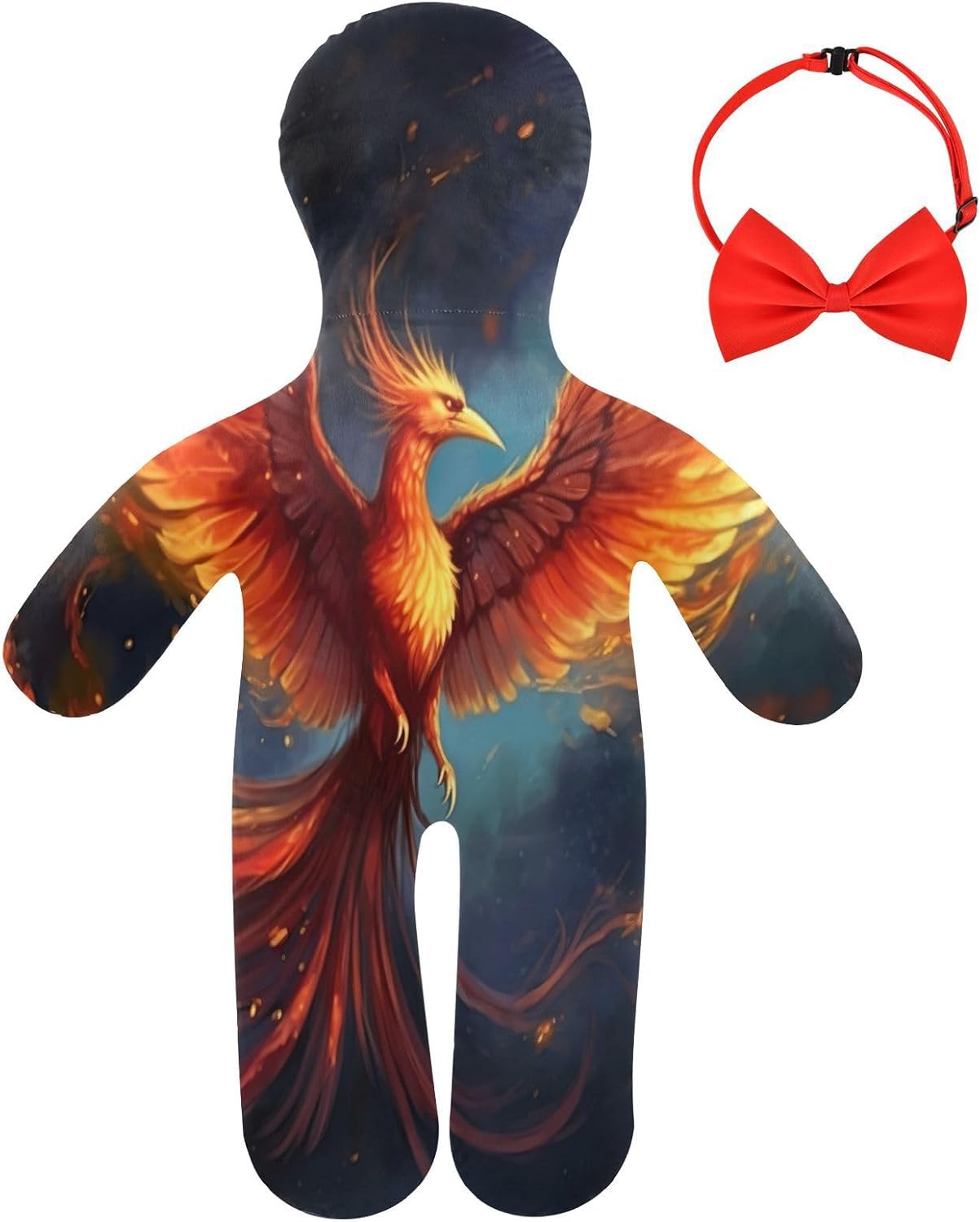 Phoenix Bird Feather Human-Shaped Pillow Soft Body Pillows Washable Velvet Pillows for Anxiety Relief Sleeping Cuddling & Support