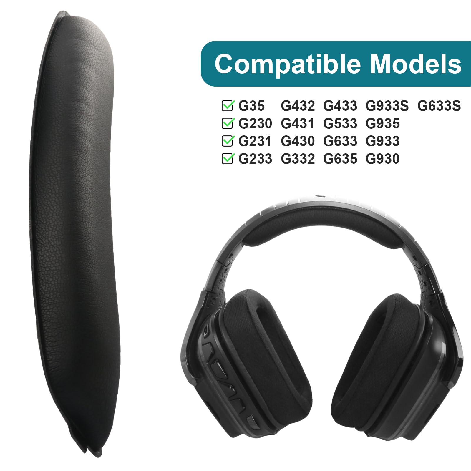 INF Ear Pads for Logitech G933 / G935 / G633 Replacement Ear Pads 1 Pair Black