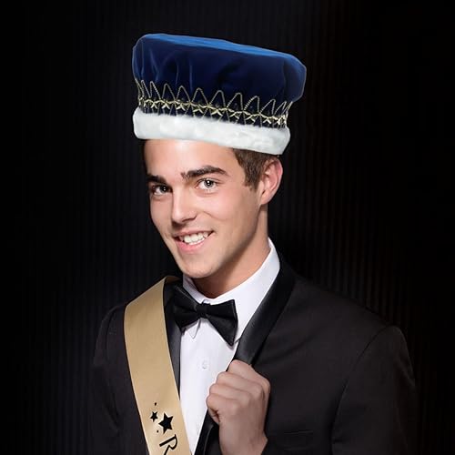 Miniatura 8 de Anderson's Majestic - Coronas de terciopelo King con banda de estrella, 6 pulgadas, corona para hombre, baile de graduación, regreso a casa, realeza