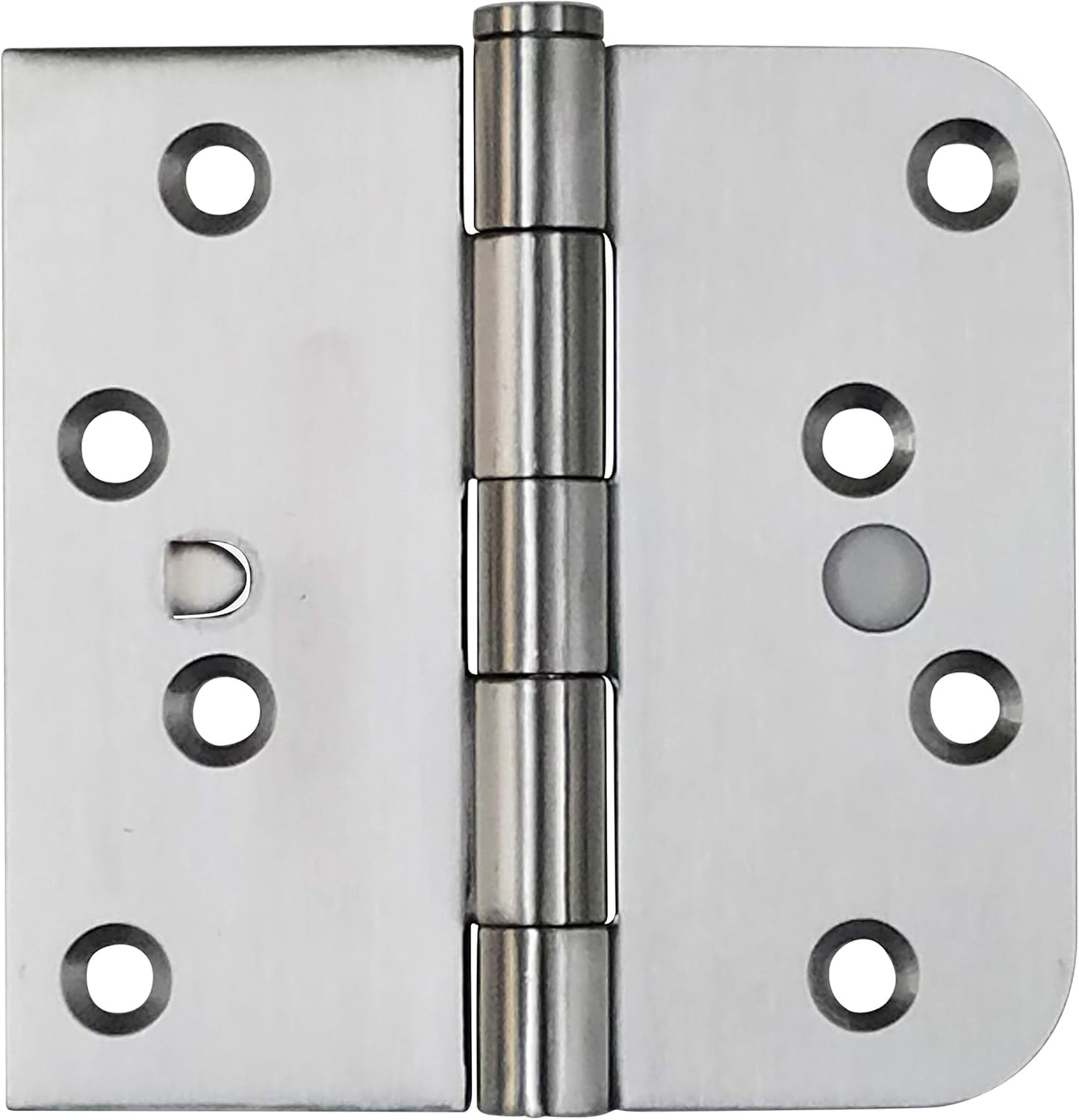 Hinge Outlet Stainless Steel Security Hinges - 4 Inch with 5/8 Inch Square, with Security Tab, Highly Rust Resistant - 6 Pack for 2 or 3 Doors
