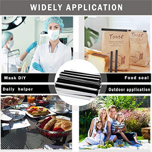 Eeoyu 50 Pieces Peel and Stick Tin Ties for Nose Clip Crafts, Coffee Bags, Bread Bags, 5.5 Inch (Black) - Thumbnail 7