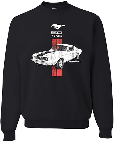 Miniatura 2 de Tee Hunt Ford Mustang - Sudadera con cuello redondo para 50 años GT Boss 302 Shelby Cobra Jet, Negro -
