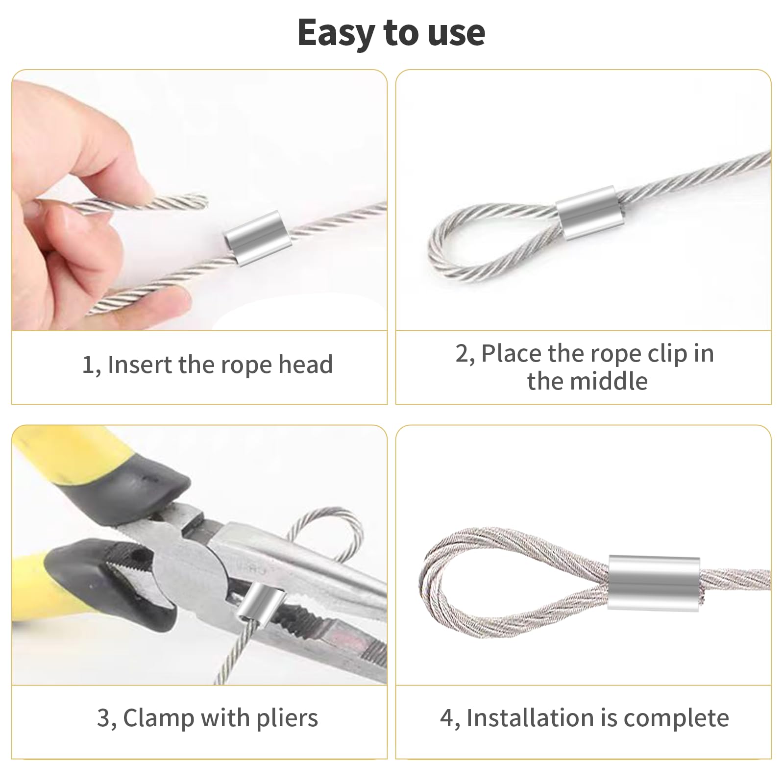 Manchon A Cable Serre Cable Acier Manchon U00e0 Sertir Pour Câble 200 Pièces Manchon En Aluminium M3 Clip U00e0 Sertir En Aluminium Ovale Manchon De Boucle Manchons De Câble En Aluminium Ferrules