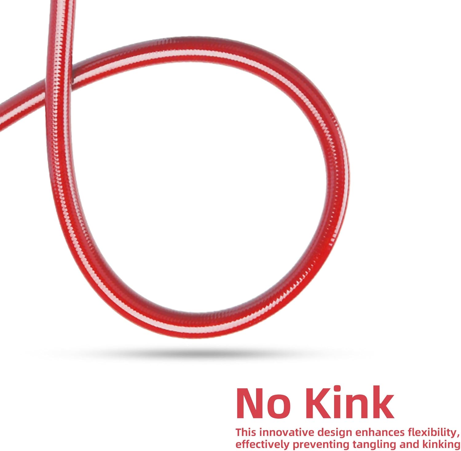 Solution4Patio Long Leader Garden Hose 3/4 in. x 50 ft. -Heavy Duty Durable Flexible Lightweight Water Pipe -Brass Aluminum Male/Female Fittings for Household & Commercial -Kink Free, No Leaking -Red