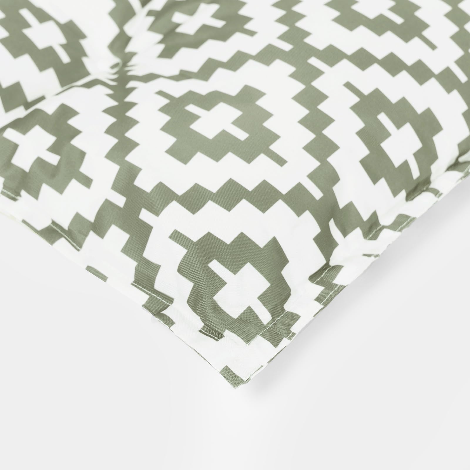 OHS 2 Seater Garden Bench Cushion Geometric Print Bench Seat Pad, Super Soft Comfortable Waterproof Outdoor Seat Cushions For Patio Furniture or Dining, Sage-110x40cm — view 8