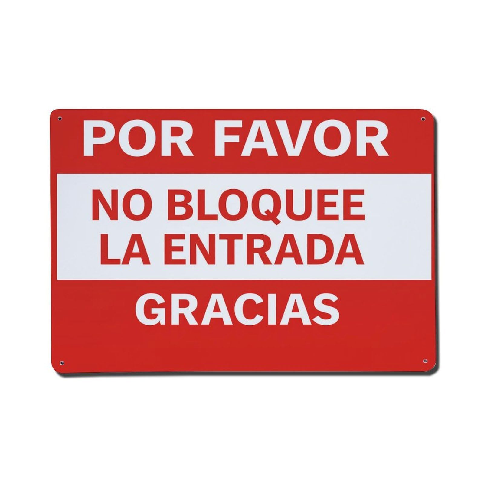 Please Do Not Block The Entrance Thank You Tin Sign Vintage Metal Poster, Home Bar Garage Man Cave Cafe Indoor & Outdoor Wall Decoration 8x12Inches
