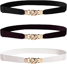 3 Pieces Slim Belts with Buckles, Slimming, Stretchy, Retro and Dress - Accessories for Women