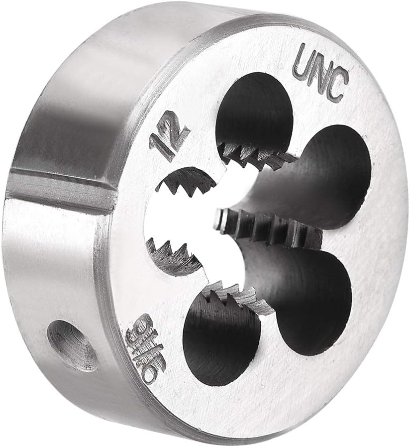 uxcell 1/2-13 UNC Round Die, Machine Thread Right Hand Threading Die, Alloy Tool Steel Screw Thread Cutting Die