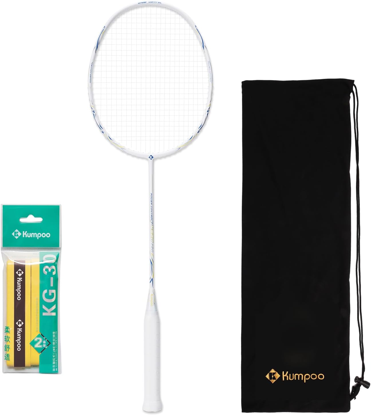 Professional Badminton Racket, Carbon Fiber Badminton Racket Set with Grip&Bag, Pro Badminton Racquet Lightweight for Beginner, Intermediate Players Outdoor Games Training
