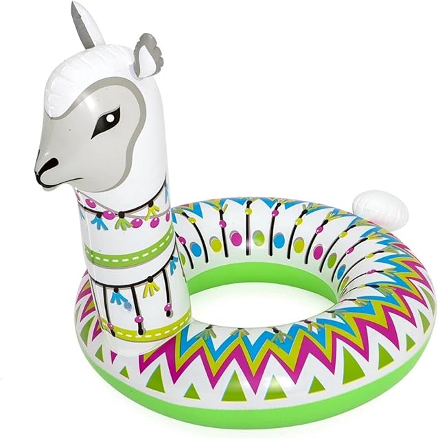 Bestway Alpaca Pool float, Inflatable Rubber Ring for kids and Adults, 1.13 m x 1.09 m