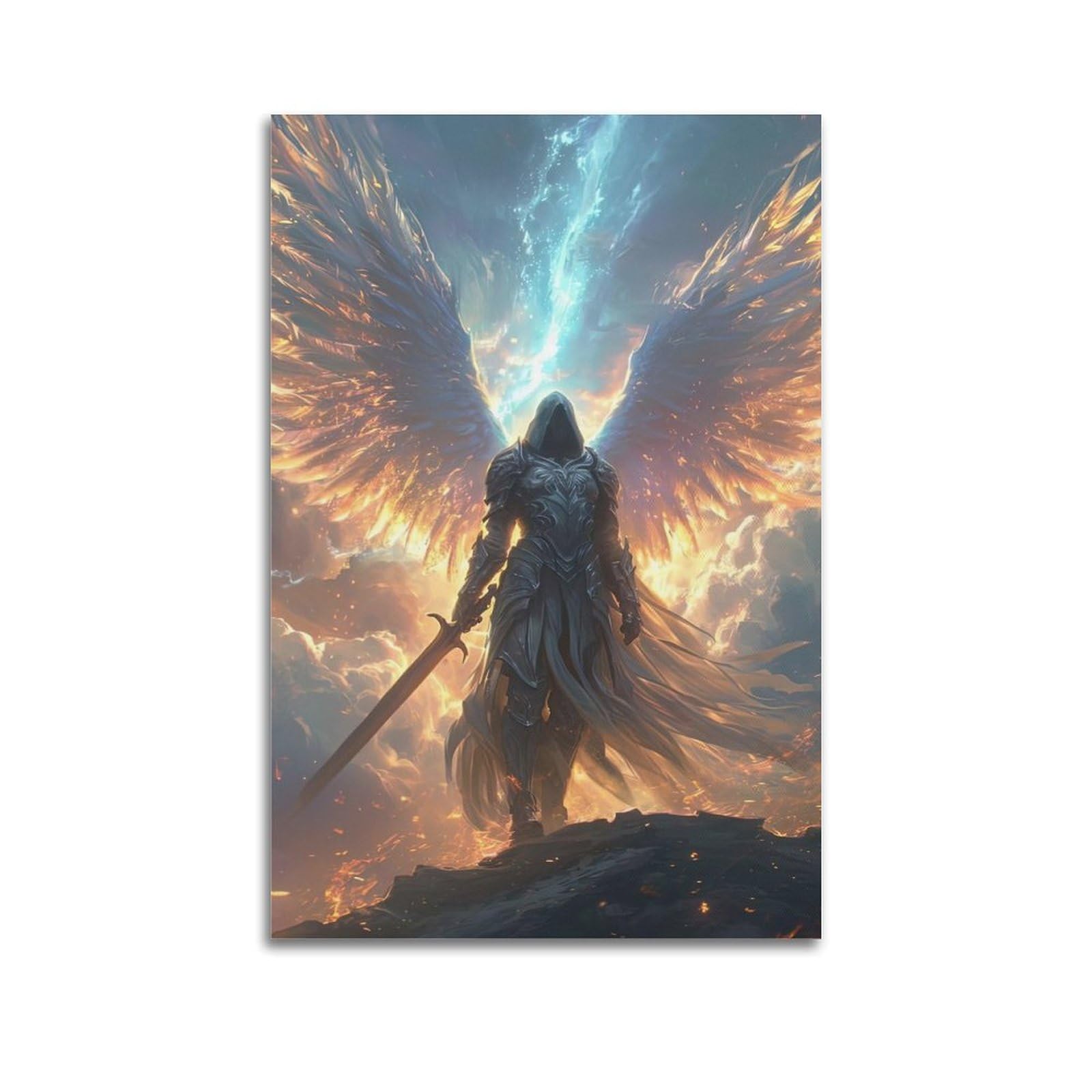 FQNYR Archangel Saint Michael Poster Radiant Celestial Form Poster Decorative Painting Canvas Wall Art Picture Print Modern Family Bedroom Decor 12x18inch(30x45cm)