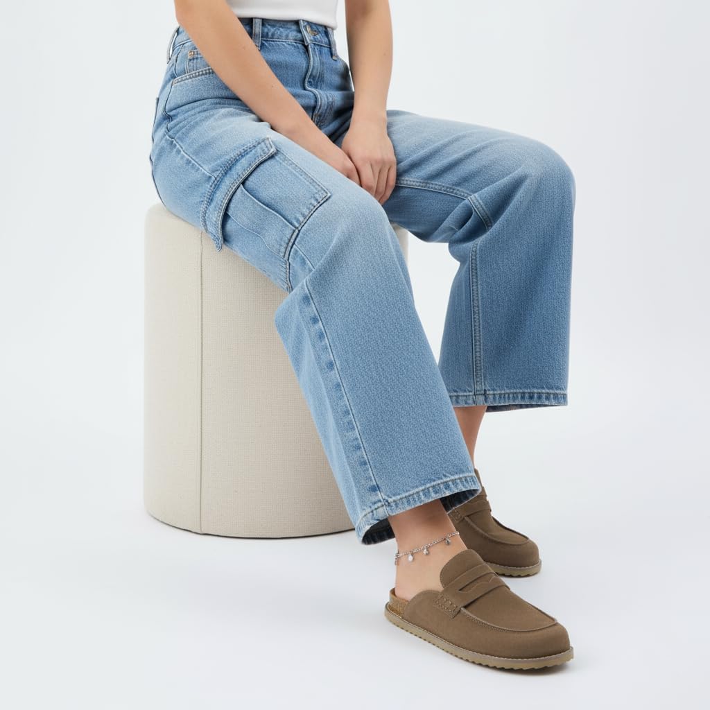 CUSHIONAIRE Zola Women’s Penny Clog Mule – Suede Slip-On with Memory Foam, Cork Footbed & Flexible Outsole - Image 8