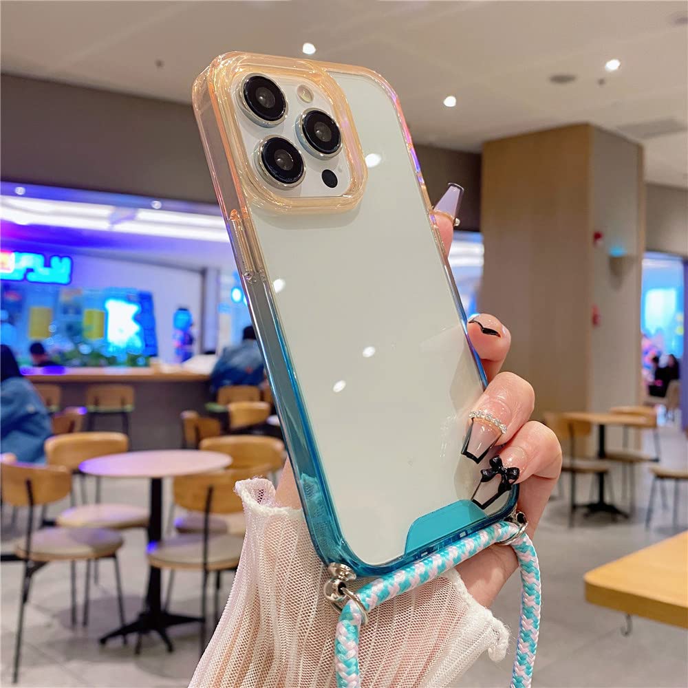 Crossbody collier sling strap coque rigide antichoc pour iPhone 13