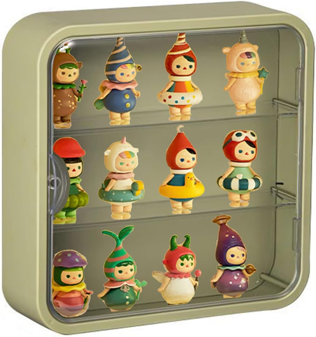 Clear Display Case for Figures, WallMounted Doll Storage