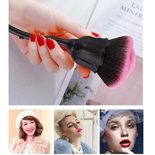 Miniatura 7 de VOVCIG - Brocha de maquillaje en polvo, multifunción, juego de brochas para cejas, brocha de contorno, brocha de base para mezclar polvo, líquido,