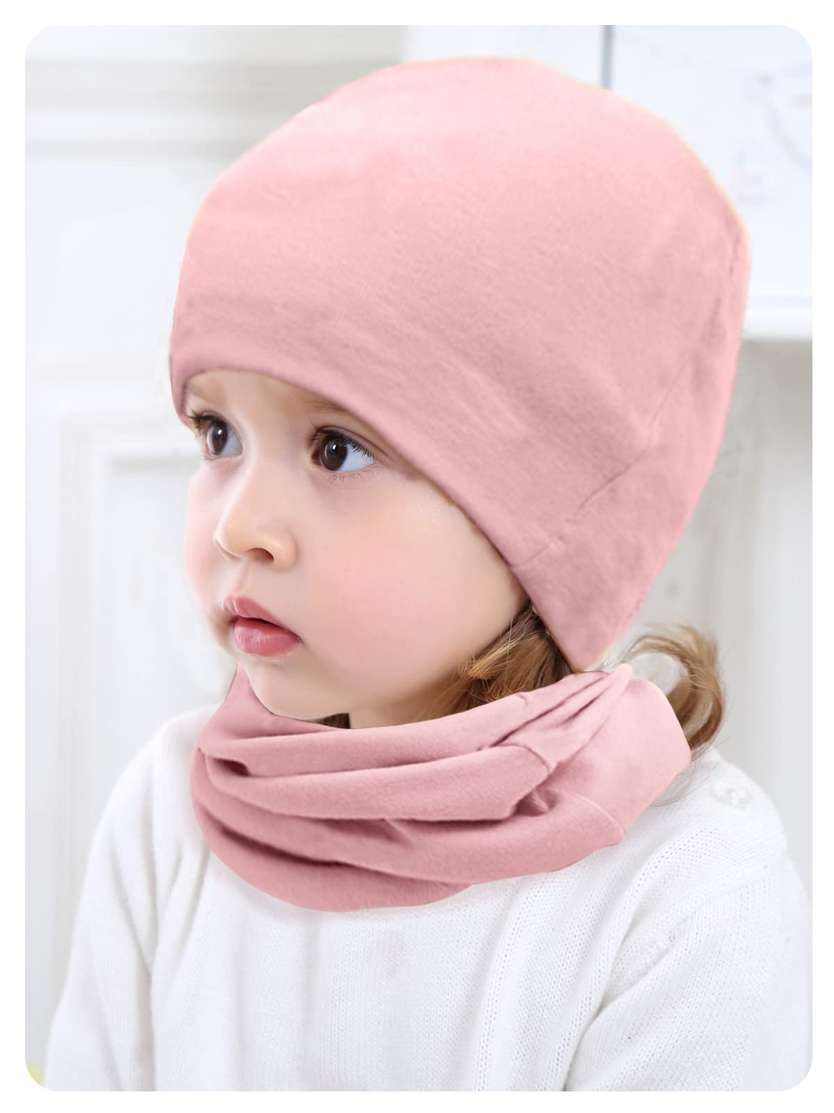 SWAUSWAUK Beanie czapka dziewczęca dla dzieci w wieku 0-6 lat – czapka szalik zestaw dla dziewczynek na jesień, zimę, wiosnę