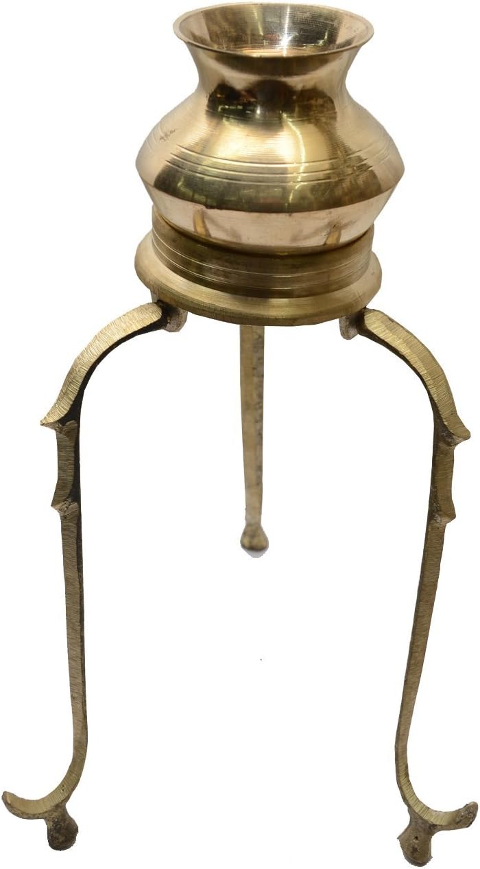 SwadesiBuyzzar Brass Stand (11 x 6 x 11 cm, Golden)