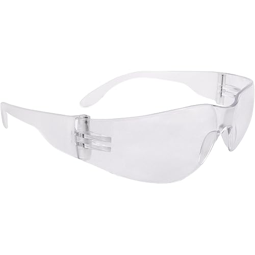 Radians Clear Safety Glasses, Scratch-Resistant, Wraparound, One Size