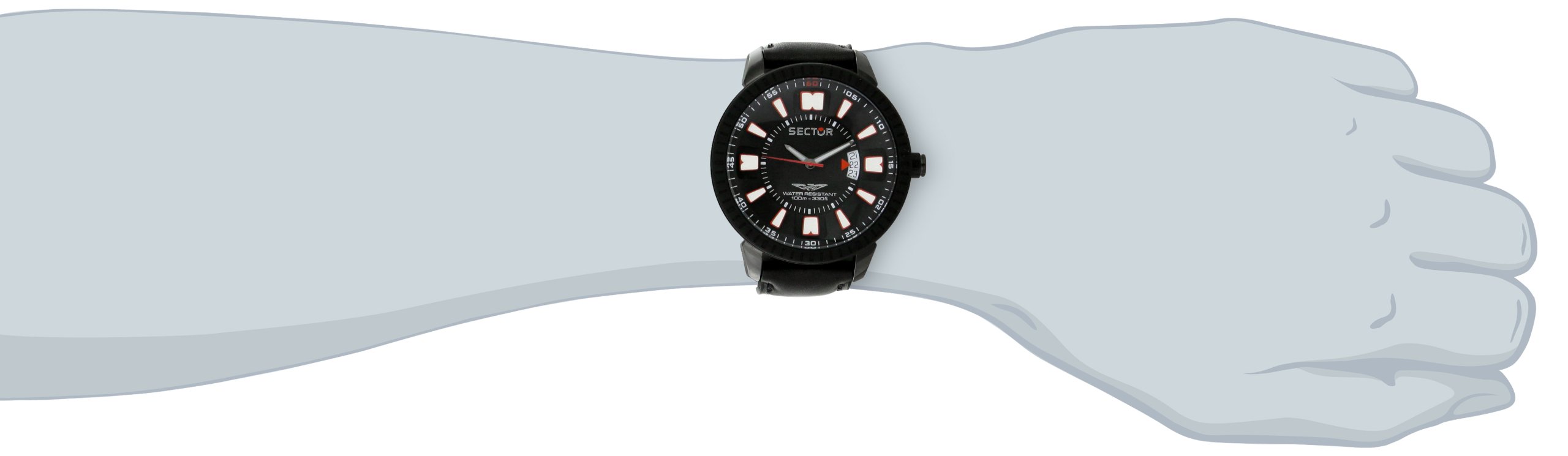 Sector Herren-Armbanduhr XL 400 Analog Leder R3251119003