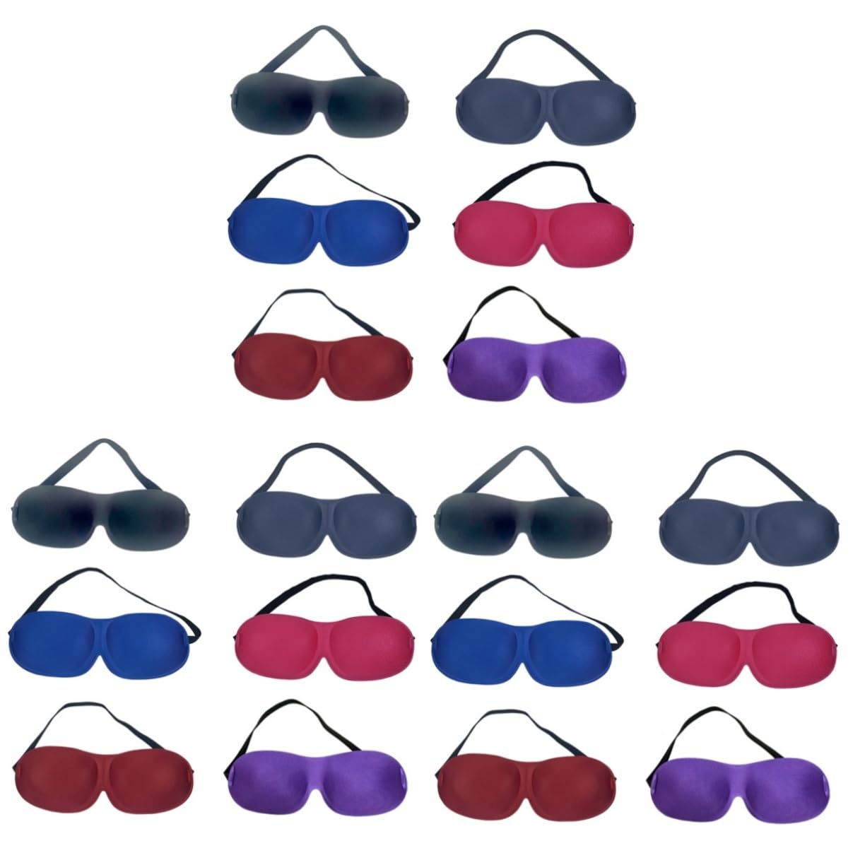 FRCOLOR 18stücke Schlafmaske Ohne Nasenflügel Augenmaske Zur Lichtblockierung Für Reisen Und Zuhause Schwarz Blau Rosé Cyan