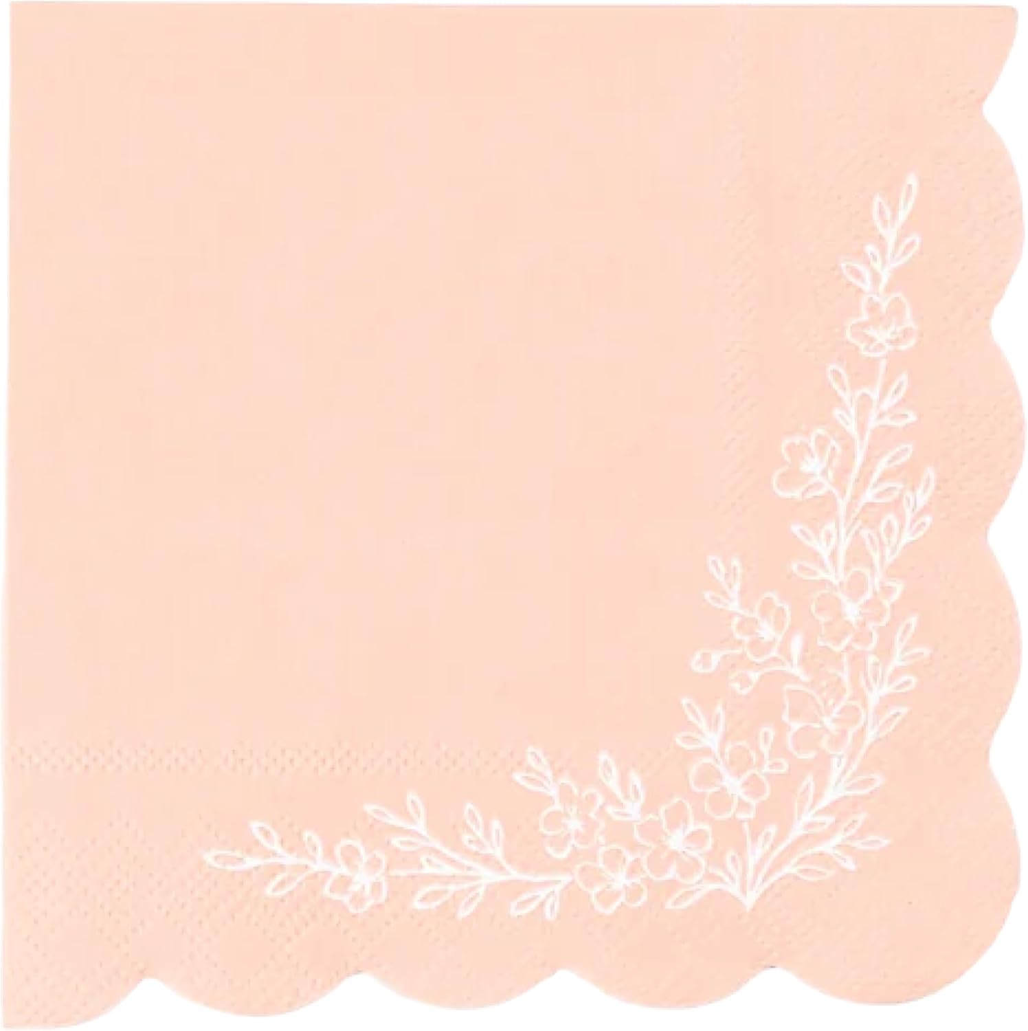 Gatherings by CP Floral Elegance Paper Beverage Napkins, 5 Inch Napkins in Multiple Colors for Bridal Showers, Garden Parties and Elegant Celebrations - 16 Pack