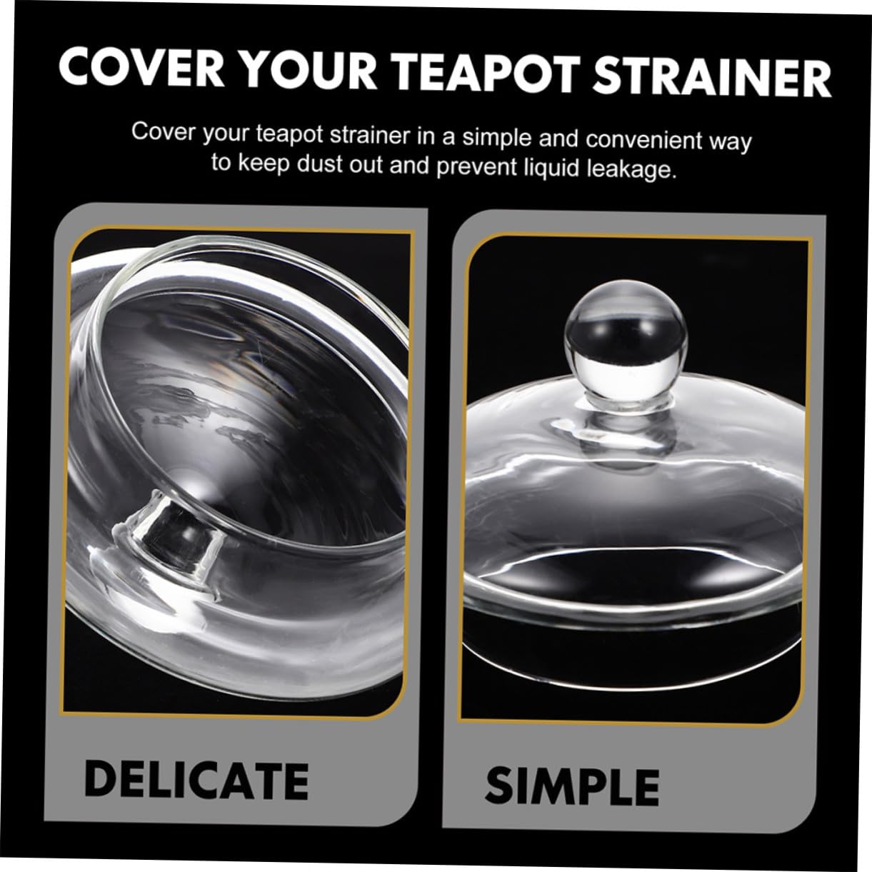 Filtro de Té para Tetera de Vidrio Desmontable, 4 Piezas