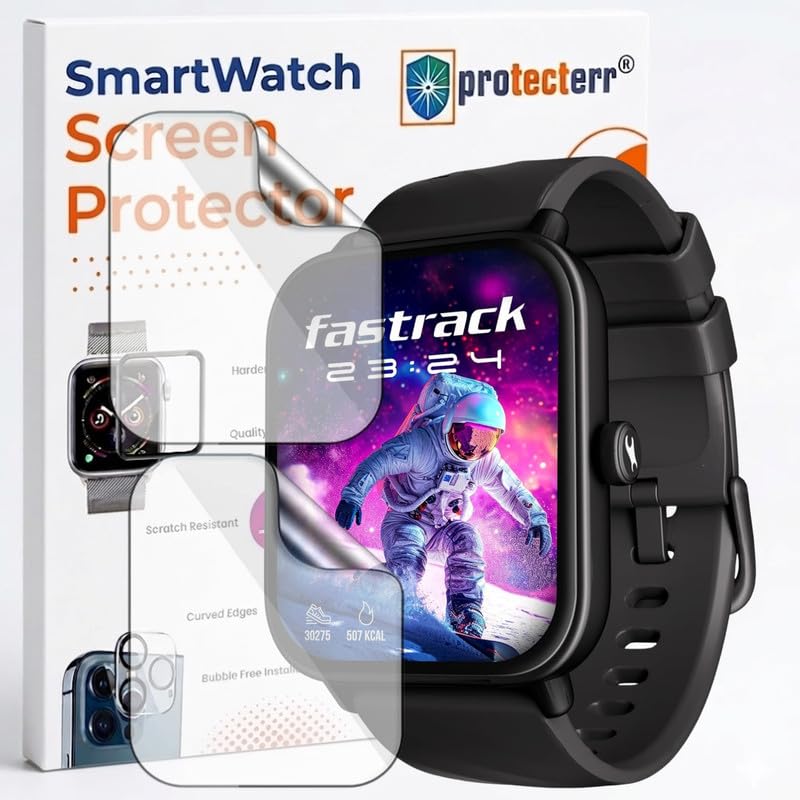 Image of 2 Pack Smartwatch Screen Protector for Fastrack Limitless Glide X 1.83 inch - Flexible TPU Screen Guard, Ultra Thin, Scratch Resistant, Bubble Free, Full Coverage - Not Tempered Glass
