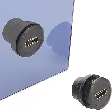 Round Panel Mount Coupler HDMI Panel Mount Pass Through Connector HDMI Female to Female 4K 60HZ Bulkhead Adapter 1pc