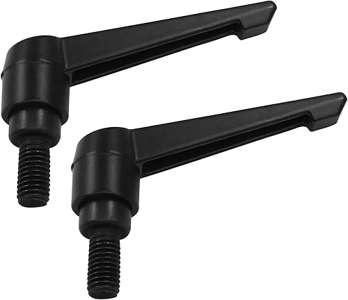 Vista 15 de 2 manijas de palanca de sujeción ajustables M8 x 3.150 in de rosca macho, manijas ajustables con botón de palanca de trinquete, manijas de tornillo