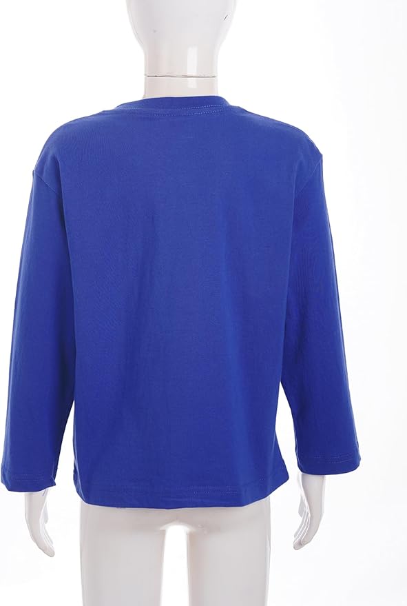 Agoky Kinder Langarm T-Shirt | 100% Baumwolle | Basic Rundhals | Größen 2-14 Jahre