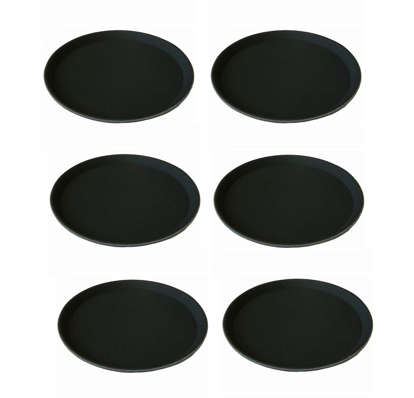 4 Vassoi Da Portata Professionali In PP Nero - 61x73 Cm Con Fondo Antiscivolo In Gomma - Per Ristoranti, Bar E Fast Food