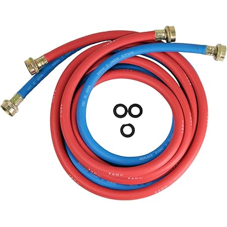 Amazon Com Highcraft Cnct25612l Line For Hot And Cold Water Supply Washing Machine Hose Connector Epdm Rubber Tube Cover 12 Ft Pack Of 2 1 Red Blue 2 Count Home Improvement