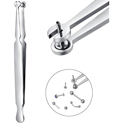 DJCIW Multi-Purpose Piercing Clamp Tool,Piercing Removal Tool-Perfect to Change and Remove Cartilage,Lip and Nose Jewelry Remove Ball Back Earrings