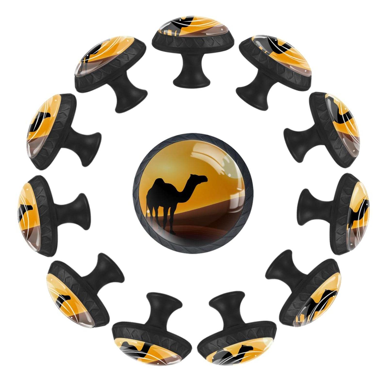 Bouton de tiroir rond 35mm Camel in Desert | Poignée de meuble commode et crèche x12