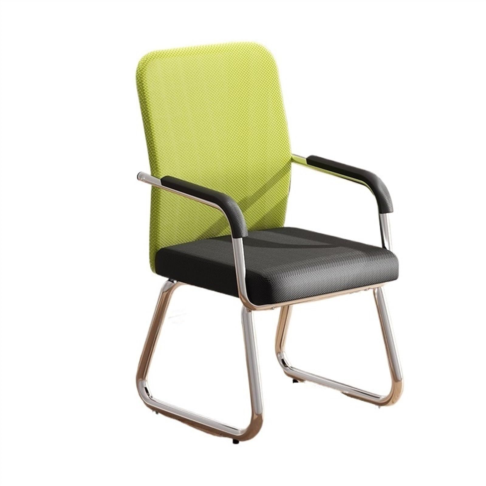 Ergonomiczne, zielone krzesło biurowe, oddychające, siatkowe, z podłokietnikami i chromowaną podstawą, wygodne krzesło komputerowe do użytku domowego i biurowego